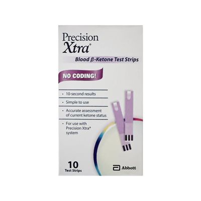 Precision Xtra Blood Ketone Test Strips - 10 ea - in Box