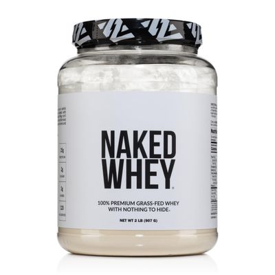 NAKED Whey 2LB 100% Grass Fed Whey Protein Powder - Only 1 Ingredient, Unflavored Whey Protein, Undenatured, Gluten Free, Soy Free, No GMOs, No Preservatives