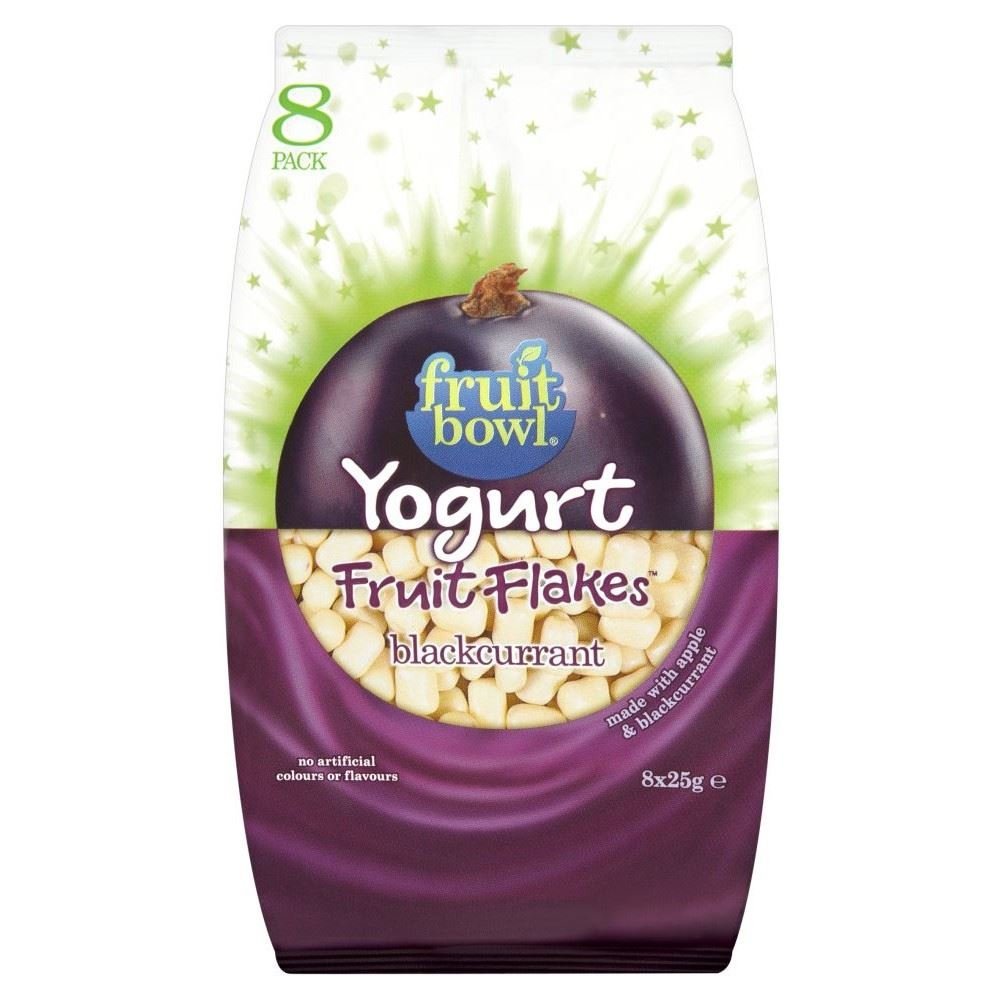 Fruit Bowl Yogurt Fruit Flakes Blackcurrant (8x25g) - Pack of 2