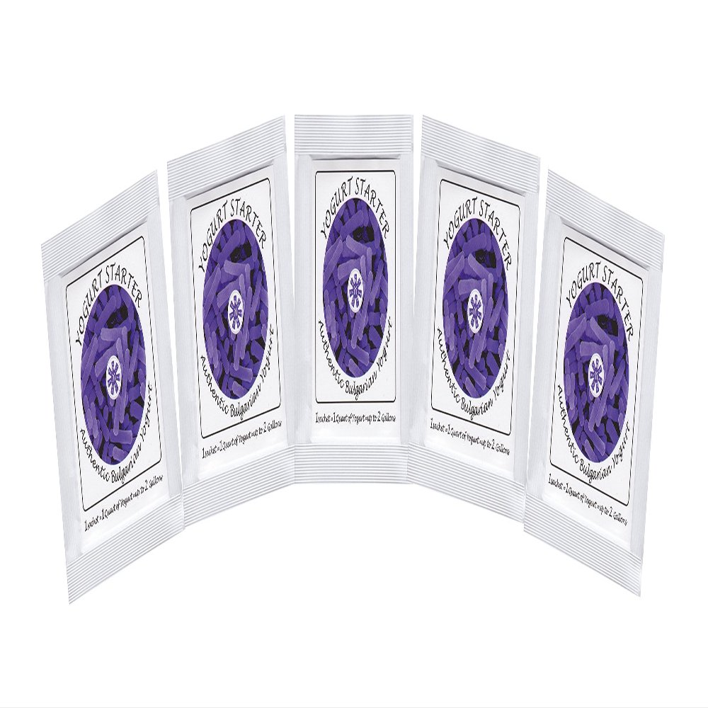 Yogurt Starter Cultures - Pack of 5 Freeze-dried Culture Sachets for Authentic Bulgarian Yogurt