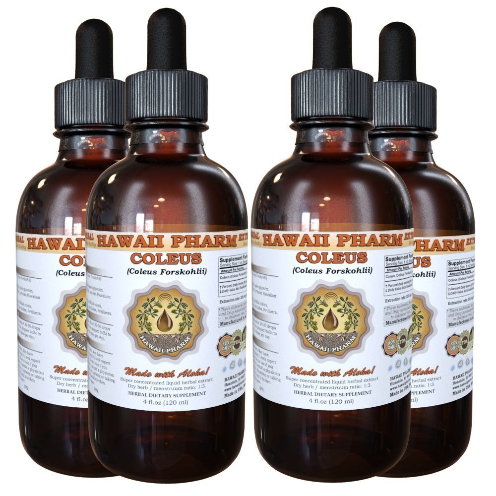 Coleus Liquid Extract, Coleus (Coleus Forskohlii) Root Tincture Supplement 4x4 oz