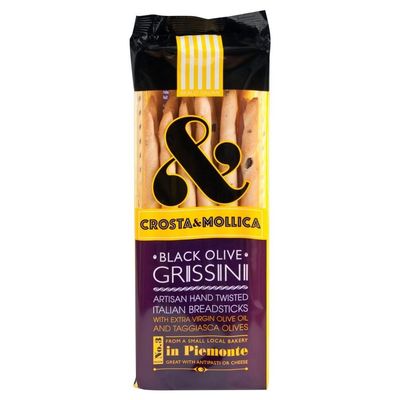 Crosta & Mollica Grissini Black Olive (140g) - Pack of 6