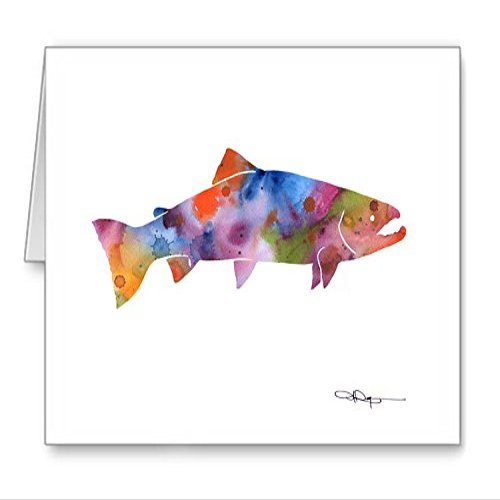 DJ Rogers Fine Art Rainbow Trout - Set of 10 Note Cards With Envelopes