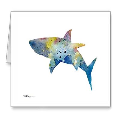 DJ Rogers Fine Art Shark - Set of 10 Note Cards With Envelopes