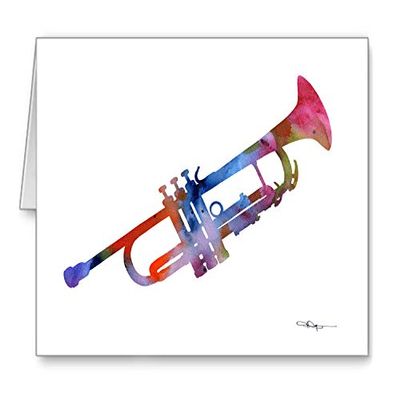 DJ Rogers Fine Art Trumpet - Set of 10 Note Cards With Envelopes