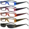 Eyekepper 5-Pack Spring Hinges Tiger Patterned Temples Rectangular Reading Glasses Sunshine Readers +1.5 view 1