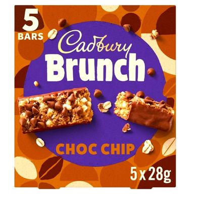 Cadbury Brunch Bar Choc Chip (5Pk x 28g) - 140g (Pack of 2)