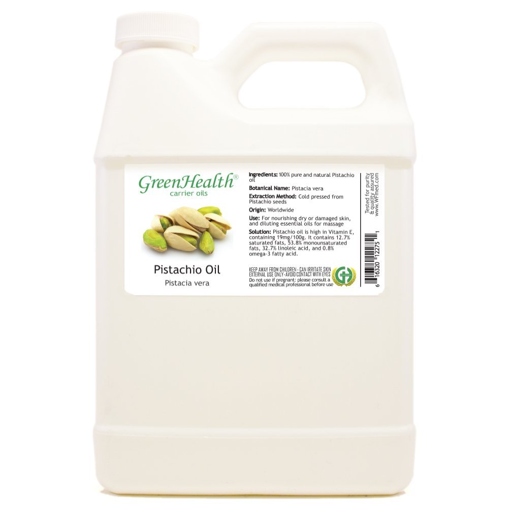 Pistachio Carrier Oil  32 fl oz (1 Quart) | Cold Pressed & Unrefined | Bulk Natural Oil for Skin, Hair & Massage | White Plastic Jug