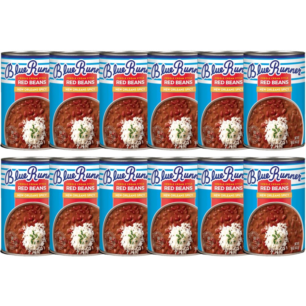 Blue Runner New Orleans Spicy Creole Cream Style Red Beans 16oz Can (Pack of 12)