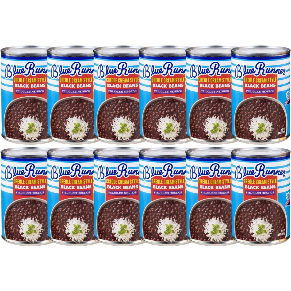 Blue Runner Creole Cream Style Black Beans 16 Ounce (Pack of 12)