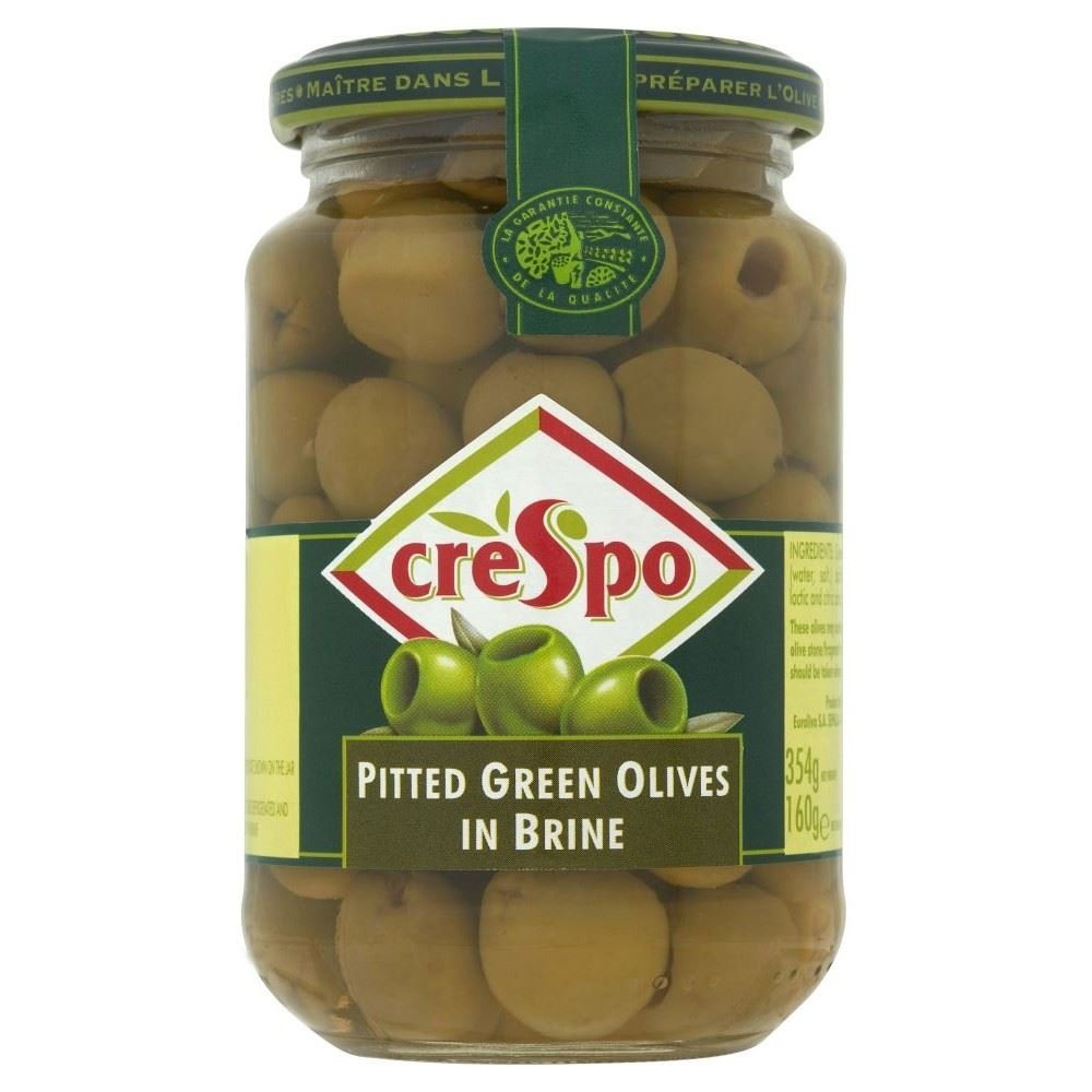 Crespo Green Olives Pitted (354g) - Pack of 2