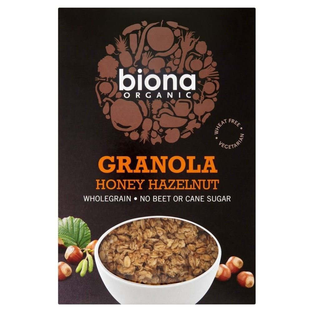 Biona Organic Honey Hazelnut Crunchy Granola (375g) - Pack of 2