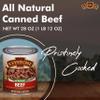 Keystone Meats All Natural Heat and Serve Canned Beef 28 oz Fully Cooked Canned Meat Ready to Eat 5-Year Shelf Life Pantry Staple for Everyday Meals, Emergency Survival Food Made in USA Pack of 3 view 2