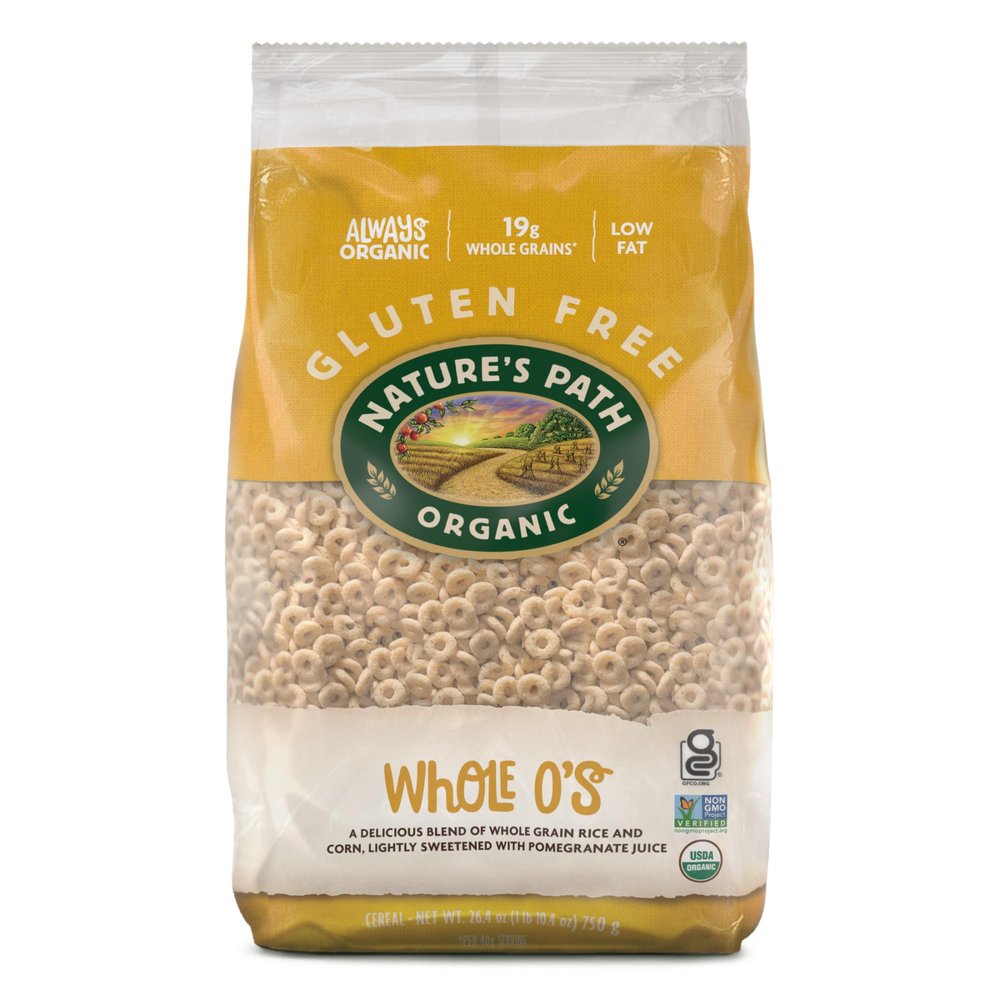 Nature's Path Organic Whole O's Cereal, 26.4 oz (Pack of 1), Gluten Free, Non-GMO, Earth Friendly Packaging
