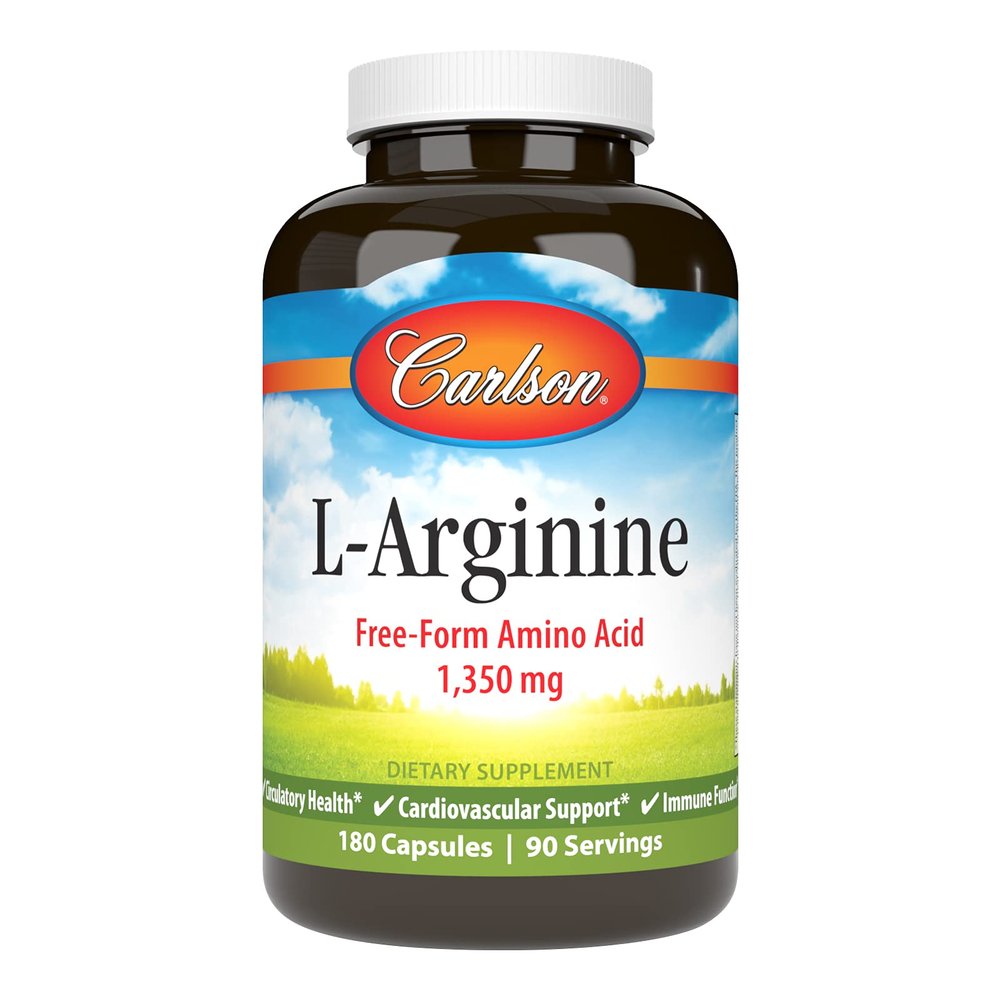 Carlson Laboratories L-Arginine 180 Capsules, 0.3 Pound