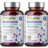 biophix B-3 Nicotinamide 500 mg 180 Caps 2 Pack - Nicotinic Amide Niacin Natural Flush-Free Vitamin Formula - Supports Skin Cell Health view 1