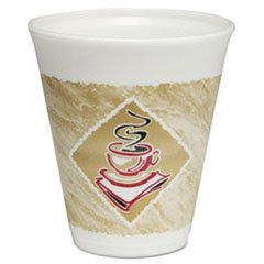 (3 Pack Value Bundle) DCC12X16G Foam Hot/Cold Cups, 12 oz, White w/Brown & Red