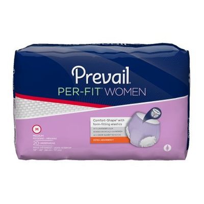 Prevail Per-Fit for Women Daily Protective Underwear, Pull-up Disposable Adult Diaper for Women, Extra Absorbency, Medium, 18 Count Bag