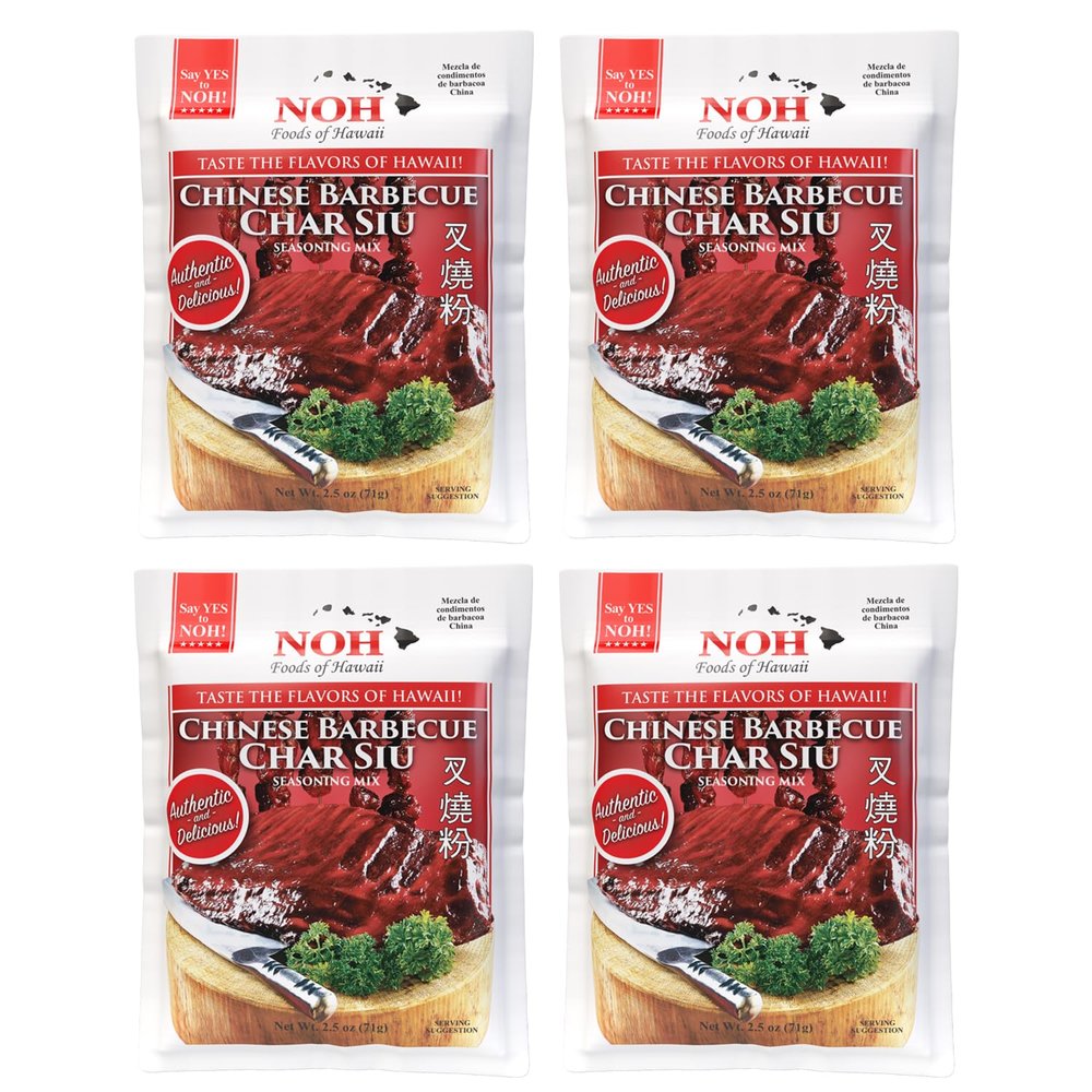 All Natural NOH Chinese Barbecue Char Siu Seasoning Mix 2.5 Ounce (4 Pack)