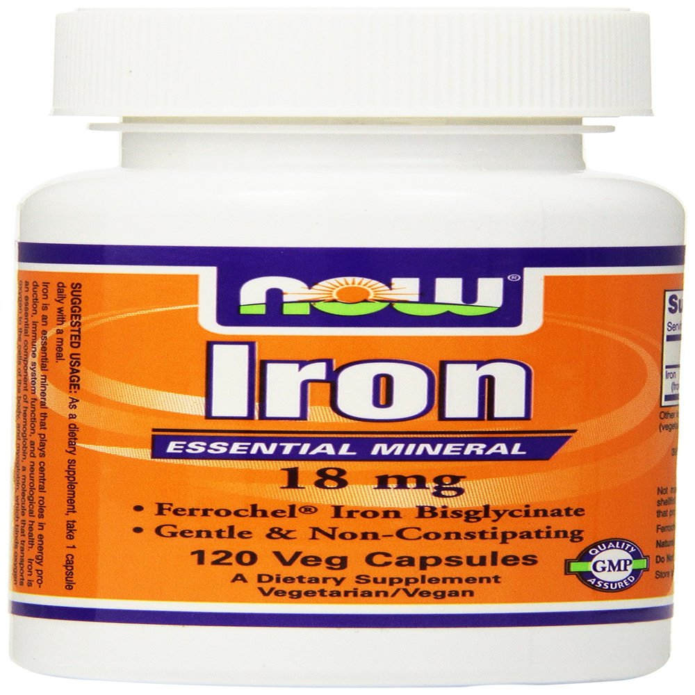 Now Iron 18 mg,120 Veg Capsules