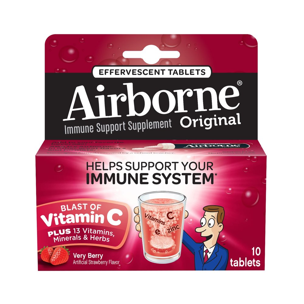 Airborne Immune Support Supplement, Very Berry, 10 Count