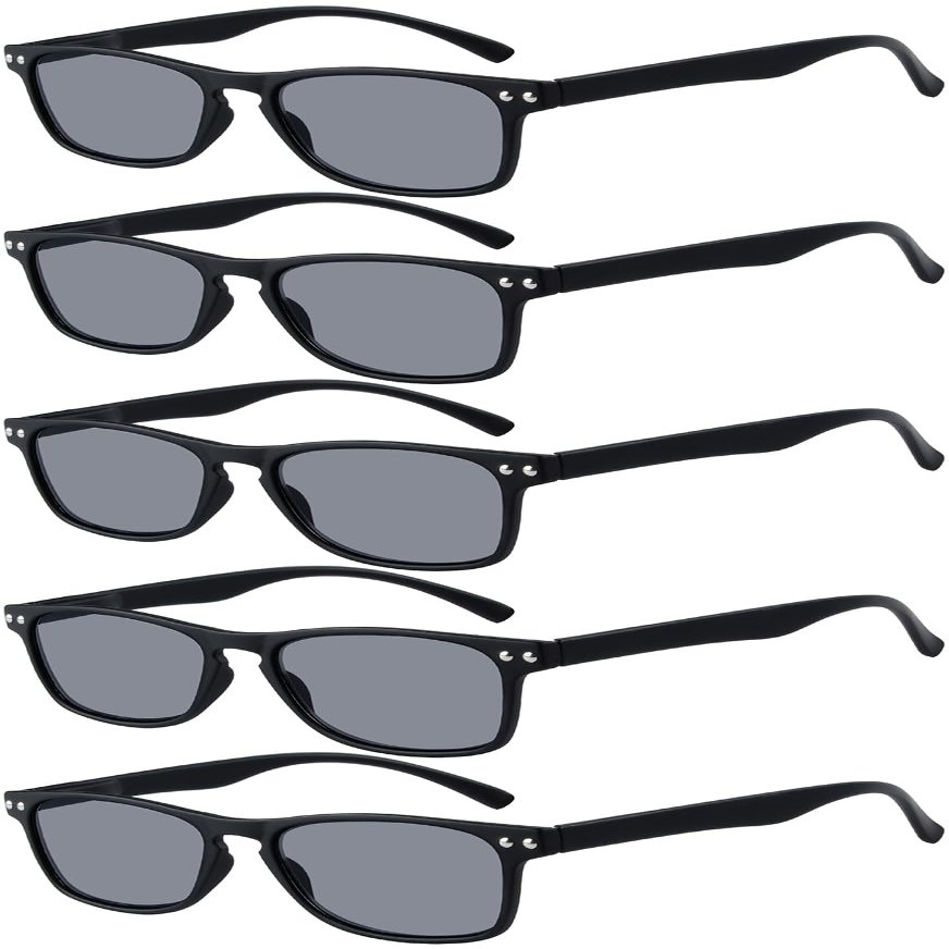Eyekepper Ultrathin Flex Frame 5-pack 80's Reading Glasses Sunshine Readers +2.5