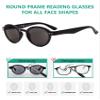 Eyekepper 5-Pack Spring Hinges Round Retro Reading Glasses Sunshine Readers Grey Lens +3.5 view 3