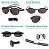 Eyekepper 5-Pack Spring Hinges Round Retro Reading Glasses Sunshine Readers Grey Lens +3.5 view 4