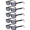 Eyekepper Spring Hinge 5-pack Retro Style Reading Glasses Sunshine Readers Grey Lens view 1