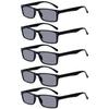 Eyekepper Spring Hinge 5-pack Retro Style Reading Glasses Sunshine Readers Grey Lens view 1