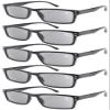 Eyekepper Spring Hinge 5-pack Retro Style Reading Glasses Sunshine Readers Grey Lens view 1