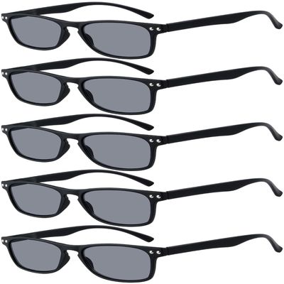 Eyekepper Ultrathin Flex Frame 5-pack 80's Reading Glasses Sunshine Readers +1.25
