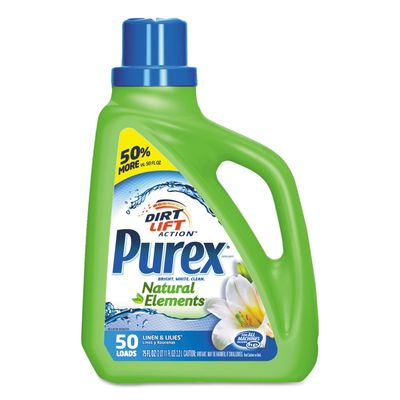 Purex 01120CT Ultra Natural Elements He Liquid Detergent, Linen & Lilies, 75oz Bottle,6/Carton