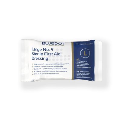 Blue Dot No. 9 Sterile Flow Wrapped Dressing Pad, Large