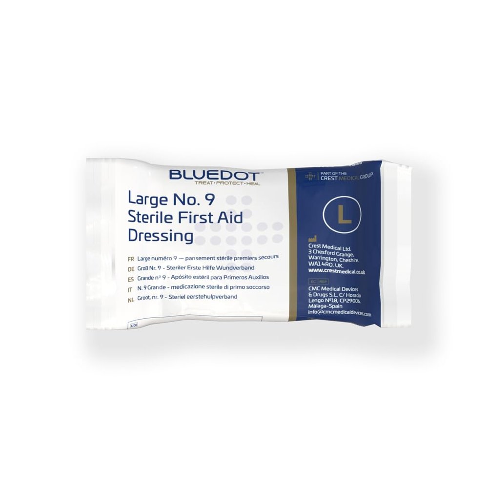 Blue Dot No. 9 Sterile Flow Wrapped Dressing Pad, Large