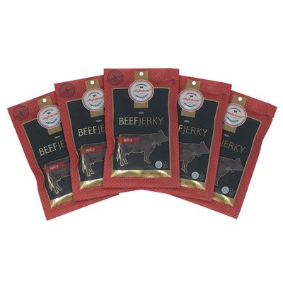 Aufschnitt Grass Fed Beef Jerky - Low Sodium, Certified Kosher - Made in USA - Keto Friendly - 5 Pack, Spicy