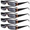 Eyekepper 5-Pack Spring Hinges Rectangular Reading Sunglasses Sunshine Readers +1.25 view 1