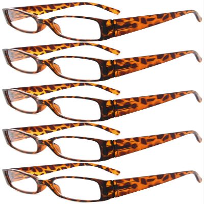 Eyekepper 5 Pairs Reading Glasses for Women Reading +0.50 Tortoise Frame Reading Eyeglasses