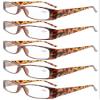 Eyekepper 5-Pack Spring Hinges Rectangular Reading Glasses Readers Tortoise +4.0 view 1