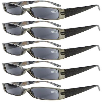 Eyekepper 5-Pack Spring Hinges Tiger Patterned Temples Reading Sunglasses Sunshine Readers Women