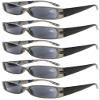 Eyekepper 5-Pack Spring Hinges Tiger Patterned Temples Reading Sunglasses Sunshine Readers Women view 1