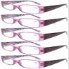 Eyekepper 5-Pack Spring Hinges Tiger Patterned Temples Reading Sunglasses Sunshine Readers Women view 1