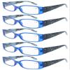 Eyekepper 5-Pack Spring Hinges Tiger Patterned Temples Reading Sunglasses Sunshine Readers Women view 1