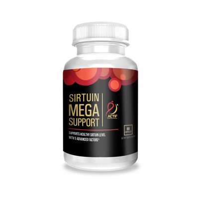Actif Sirtuin Mega Support with 5 Advanced Factors  Anti-Aging, 100% Natural, Non-GMO, 60 Count