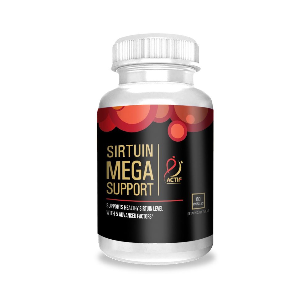 Actif Sirtuin Mega Support with 5 Advanced Factors  Anti-Aging, 100% Natural, Non-GMO, 60 Count