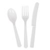 White Plastic Silverware Set for 8 Guests (24pcs) view 1