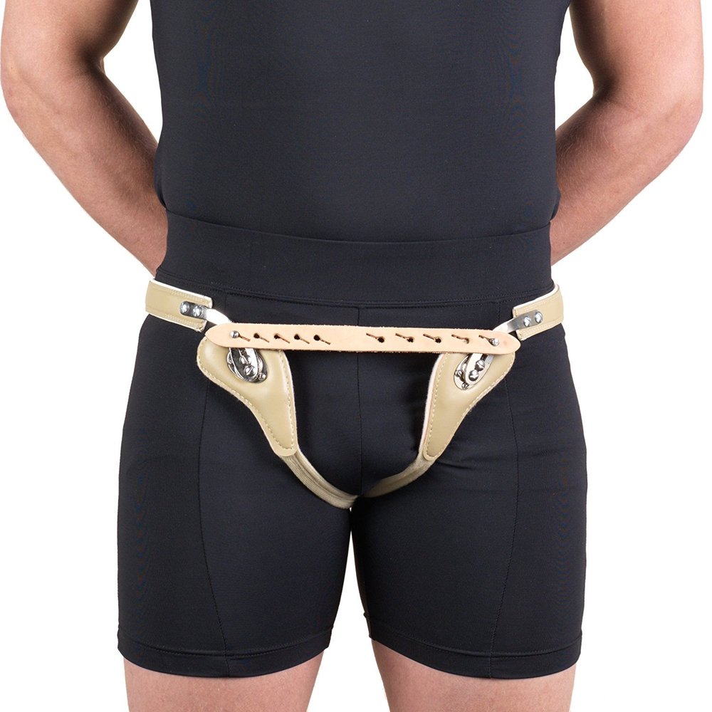 Truform-OTC Hernia Truss, Double Spring, Bilateral Compression, 42 inch hip, Beige