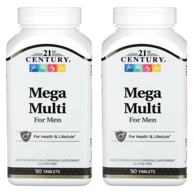 21st Century Mega Multi for Men, Multivitamin & Multimineral 90 tablets Pack of 2