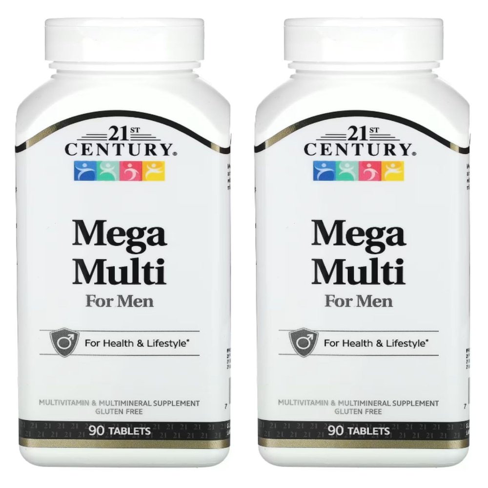21st Century Mega Multi for Men, Multivitamin & Multimineral 90 tablets Pack of 2