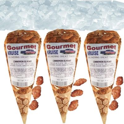 Almonds Cinnamon Roasted (3 Pack) (NET WT 15 OZ) Gourmet Kruise Signature Gift Bags